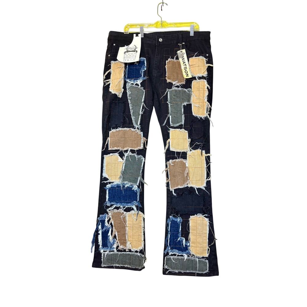 NWT Watson Luxe Patchwork Jeans - Dark Blue (Size 38x32)